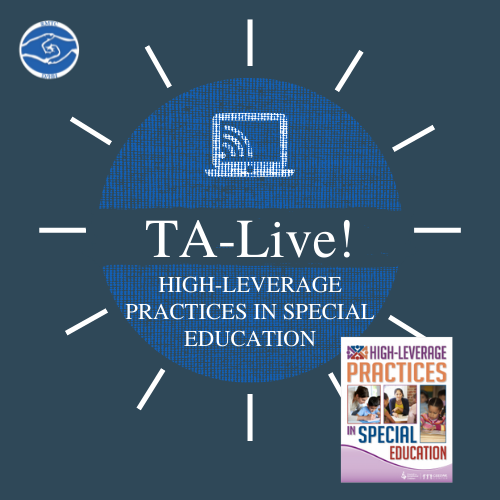 TA-Live! with the High-Leverages Practices publication in the bottom right corner